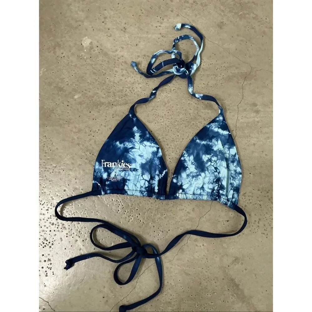 Frankie's Bikinis × Sofia Richie Tie Dye Triangle Top | Blue in XS